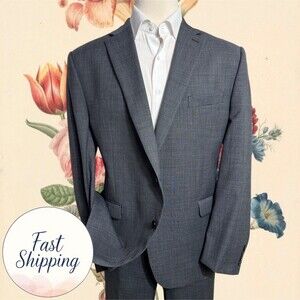 RALPH LAUREN Mens 2 Piece Suit Blazer Jacket 48L Pant 40Wx32L Gray Wool